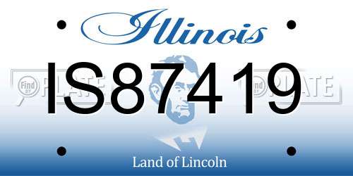IS87419 Illinois License Plate