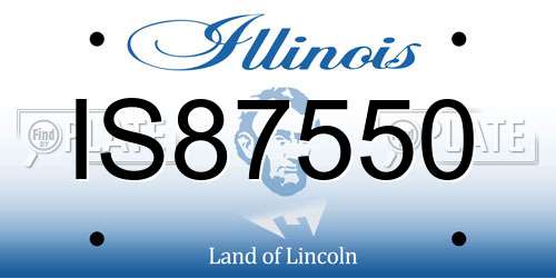 IS87550 Illinois License Plate