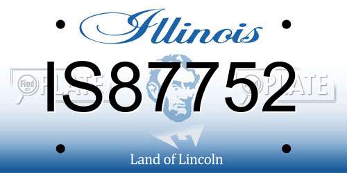 IS87752 Illinois License Plate