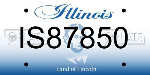 IS87850 Illinois License Plate