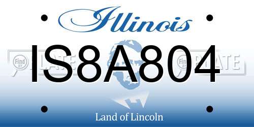 IS8A804 Illinois License Plate