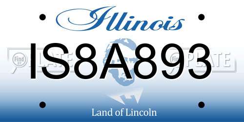 IS8A893 Illinois License Plate