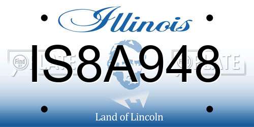 IS8A948 Illinois License Plate