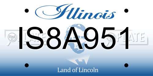 IS8A951 Illinois License Plate