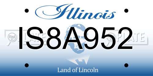 IS8A952 Illinois License Plate