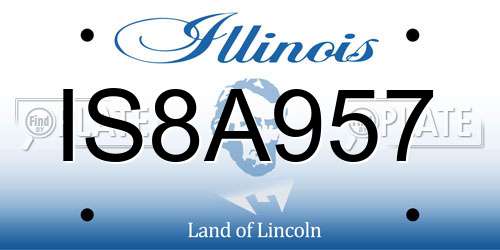 IS8A957 Illinois License Plate