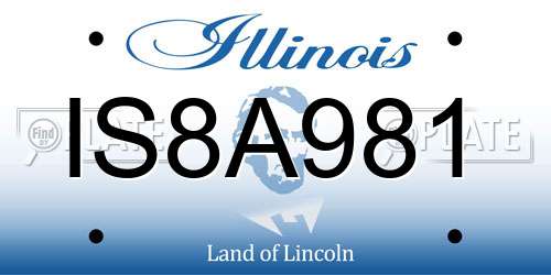 IS8A981 Illinois License Plate