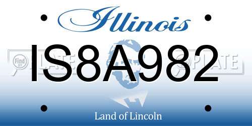 IS8A982 Illinois License Plate