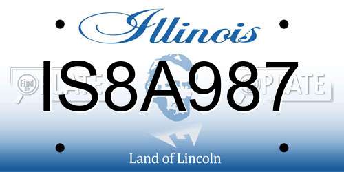 IS8A987 Illinois License Plate