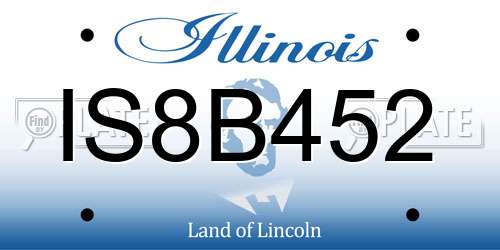 IS8B452 Illinois License Plate