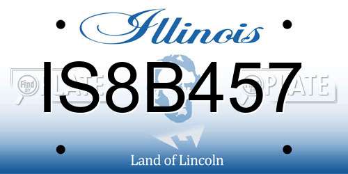 IS8B457 Illinois License Plate