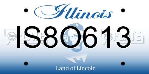 IS8O613 Illinois License Plate