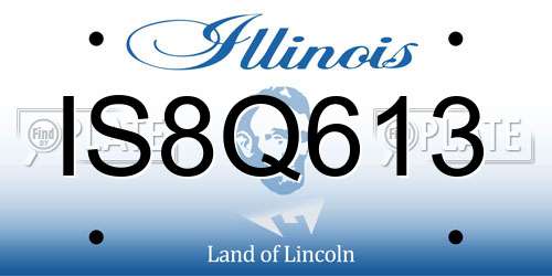 IS8Q613 Illinois License Plate