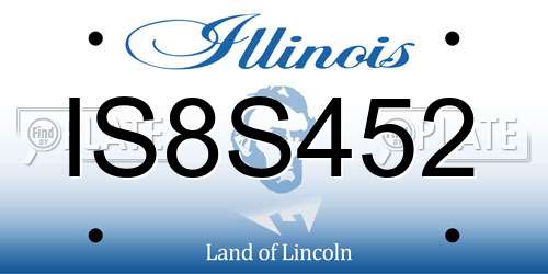 IS8S452 Illinois License Plate