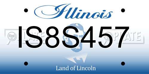 IS8S457 Illinois License Plate