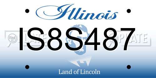 IS8S487 Illinois License Plate