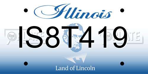 IS8T419 Illinois License Plate