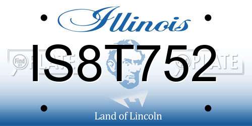 IS8T752 Illinois License Plate