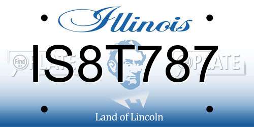 IS8T787 Illinois License Plate