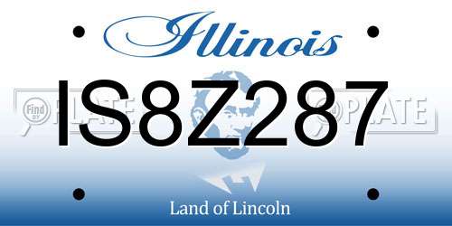 IS8Z287 Illinois License Plate