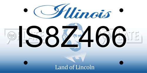 IS8Z466 Illinois License Plate