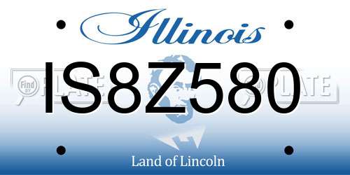 IS8Z580 Illinois License Plate