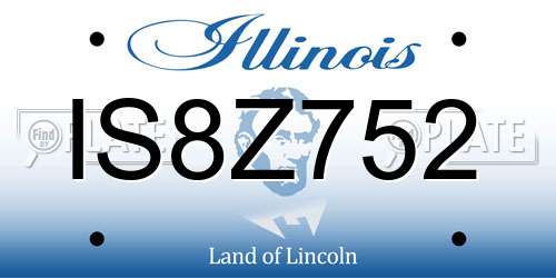 IS8Z752 Illinois License Plate