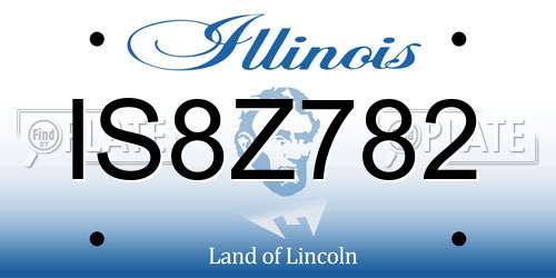 IS8Z782 Illinois License Plate