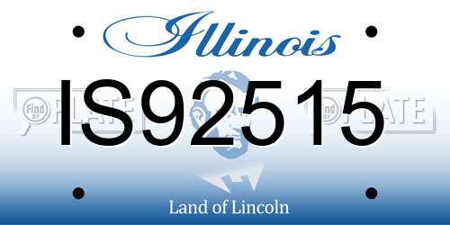 IS92515 Illinois License Plate