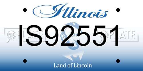 IS92551 Illinois License Plate