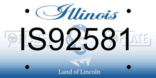 IS92581 Illinois License Plate