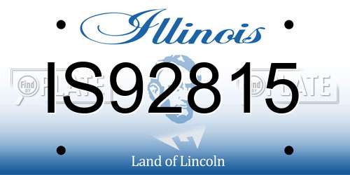 IS92815 Illinois License Plate