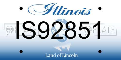 IS92851 Illinois License Plate