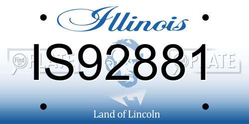 IS92881 Illinois License Plate
