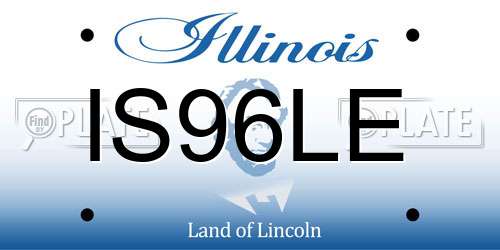 IS96LE Illinois License Plate