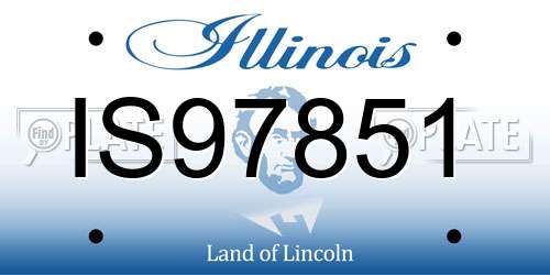 IS97851 Illinois License Plate