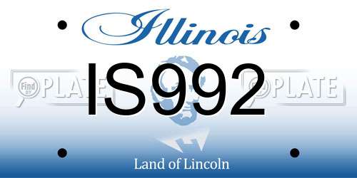 IS992 Illinois License Plate