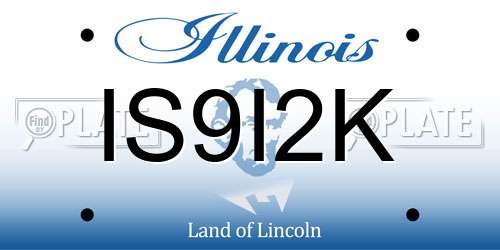 IS9I2K Illinois License Plate