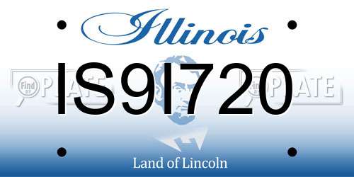IS9I720 Illinois License Plate