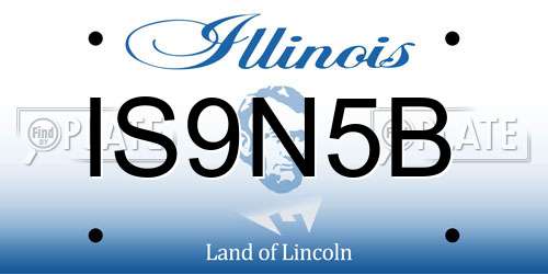 IS9N5B Illinois License Plate