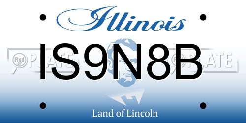 IS9N8B Illinois License Plate