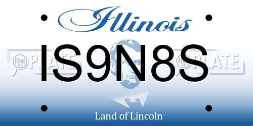 IS9N8S Illinois License Plate