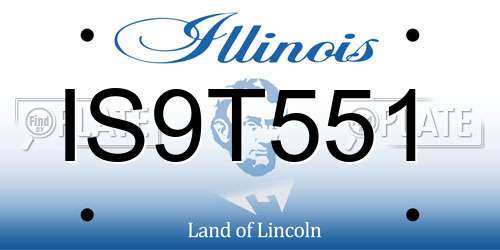 IS9T551 Illinois License Plate