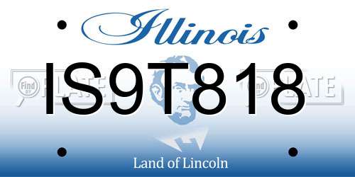 IS9T818 Illinois License Plate