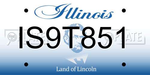 IS9T851 Illinois License Plate