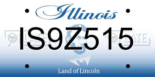 IS9Z515 Illinois License Plate