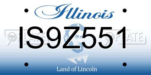 IS9Z551 Illinois License Plate