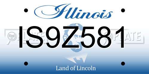 IS9Z581 Illinois License Plate