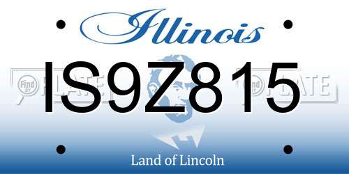 IS9Z815 Illinois License Plate