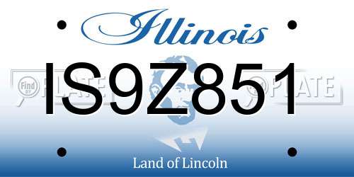 IS9Z851 Illinois License Plate